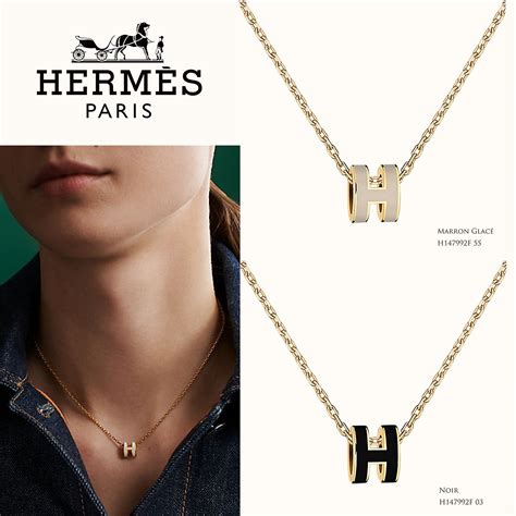 hermes pendant pop h white|Hermes mini h pop necklace.